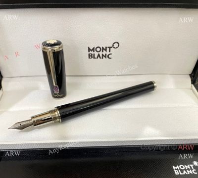 Copy Montblanc Ingrid Bergman La Donna Fountain Black Precious Resin